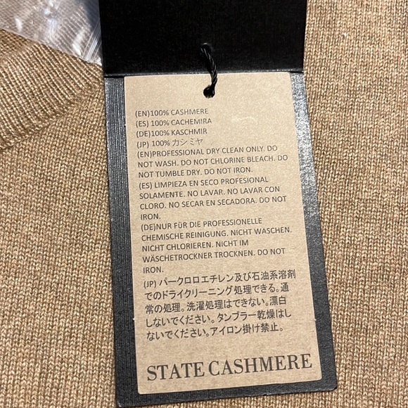 STATE CASHMERE Classic Sleeveless Sweater Vest 100% Pure Cashmere V-Neck XL - Picture 9 of 12